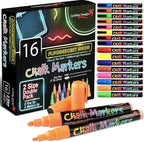 16 UV Fluorescent Neon Chalk Markers by ArtShipDesign