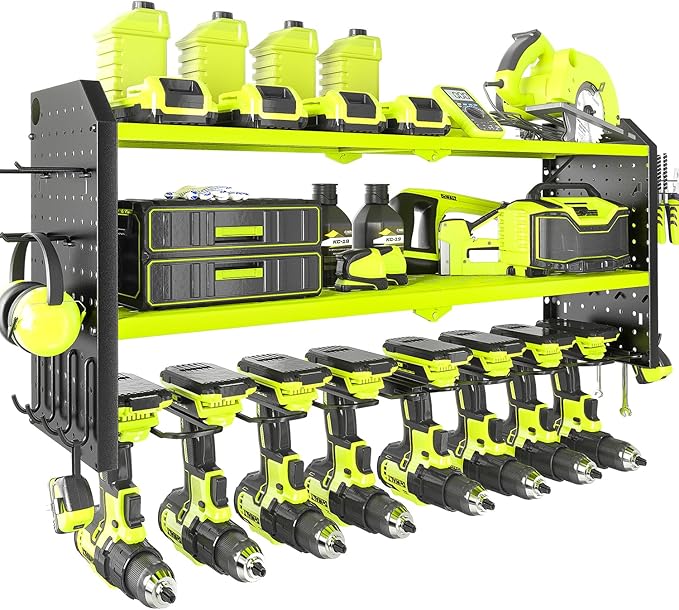 KAFAHOM Power Tool Organizer, Large 8 Drill Holder Wall Mount by KAFAHOM