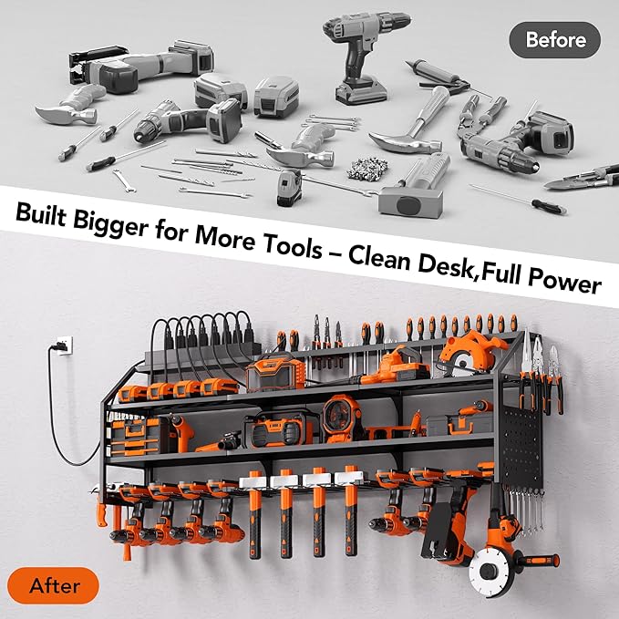 YFFSRJDJ Extra Large Power Tool Organizer Wall Mount - Image 6