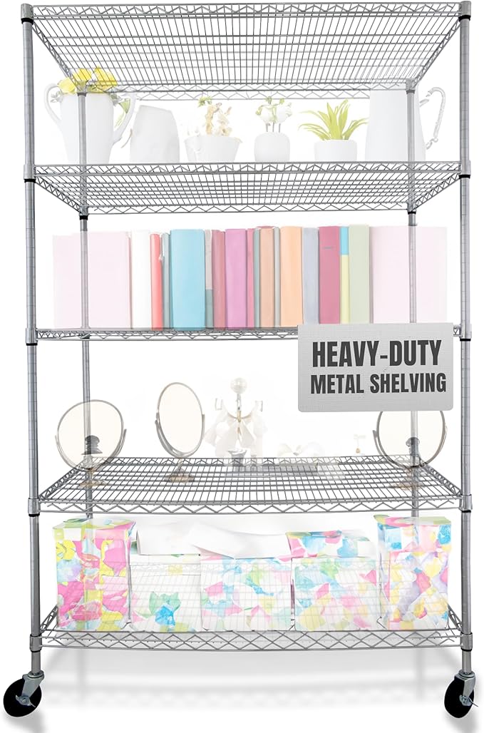 4000 LBS Heavy Duty Metal Shelving Unit – 36x18x76 NSF 5-Tier Wire Rack - Image 11