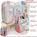 UINSUE Cute Pen case Adorable Bunny Transparent 3-Layer Large Capacity Pencil - Image 2