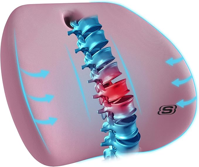Skechers Lumbar Support Pillow for Office Chair, Memory Foam Lumbar Pillow by Skechers