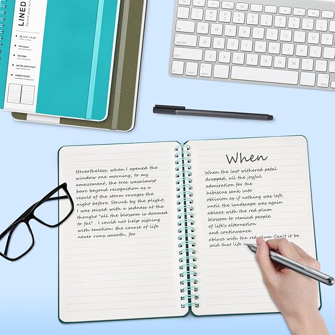 Turquoise Lined Spiral Journal Notebook - Image 3