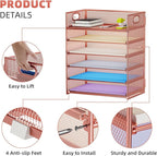 Marbrasse 6 Tier Paper Organizer Letter Tray - Image 4