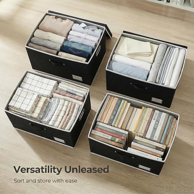 PRANDOM Storage Boxes with Lids Fabric Collapsible Storage Bins Organizer - Image 4