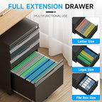 Bestoo 3-Drawer Mobile File Cabinet - Image 5