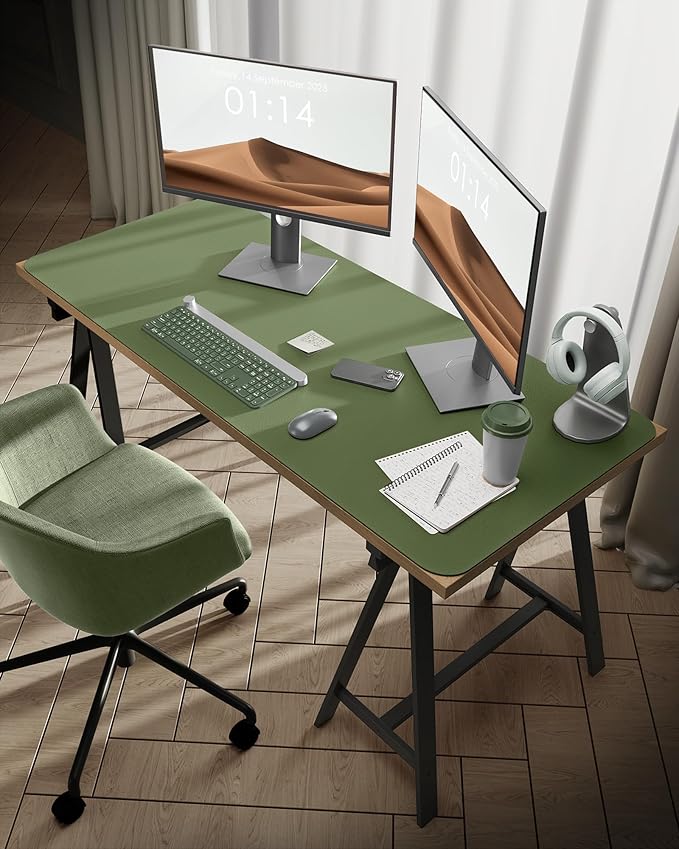 YSAGi Leather Desk Protector, Office Mat, Large Mouse Mat, Non-Slip PU Leather - Image 2