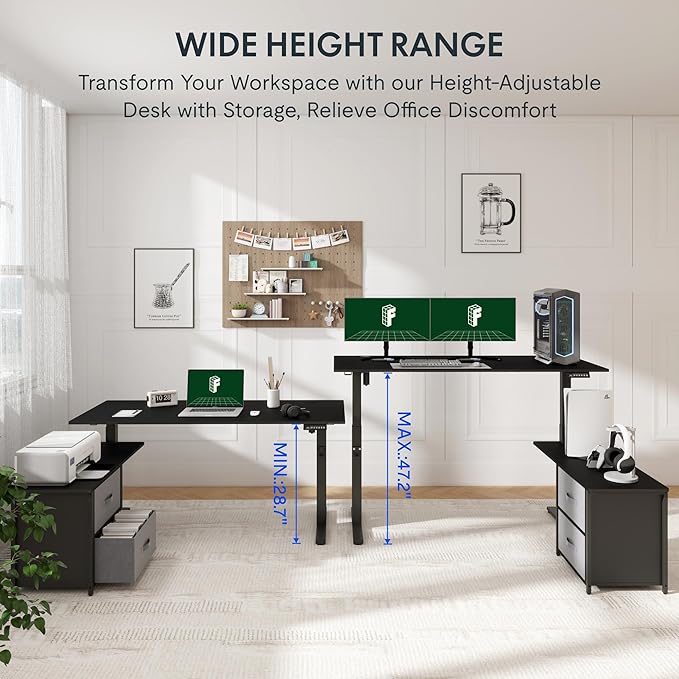 FLEXISPOT 63'' L Shaped Reversible Standing Desk - Image 4