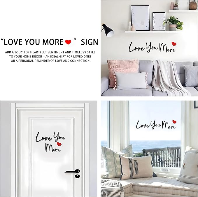 Love You More Wood Sign Home Decor Boho Decor Wall Decor Express Love and Warm - Image 5