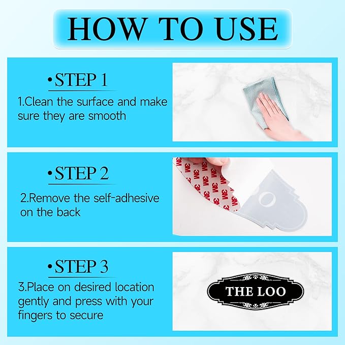 The Loo Sign for Bathroom Decoration, Self-adhesive Funny Bathroom&Restroom - Image 4