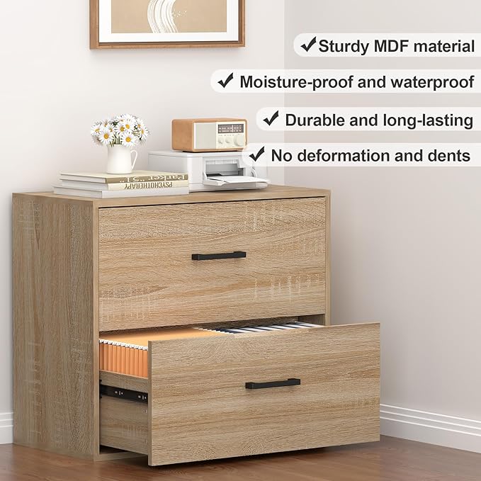 FATIGOS 2 Drawer Lateral File Cabinets, Wooden File Cabinets - Image 7