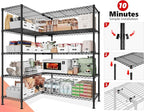 REIBII 5-Tier Heavy Duty Metal Wire Shelves, Industrial Style, 61.7"W x 72.4"H - Image 7