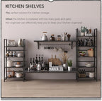 4NM No Assembly Folding Bookshelf Storage Shelves 4 Tiers Vintage Bookcase - Image 4
