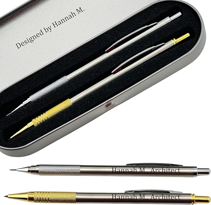 ELMA VADA STUDIO Custom Engraved Mechanical Pencil Set – Personalized 0.7mm & by Unknown