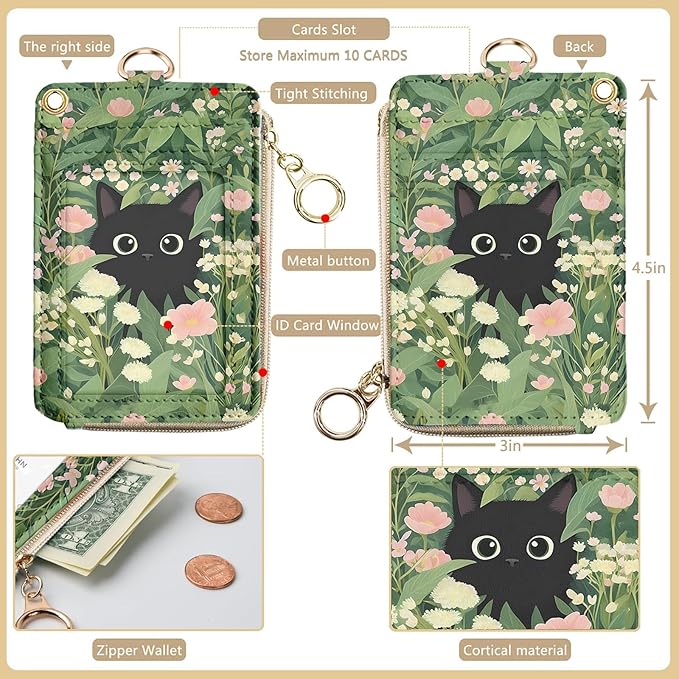 bolimoss Black Cat Lanyard Wallet - Image 2