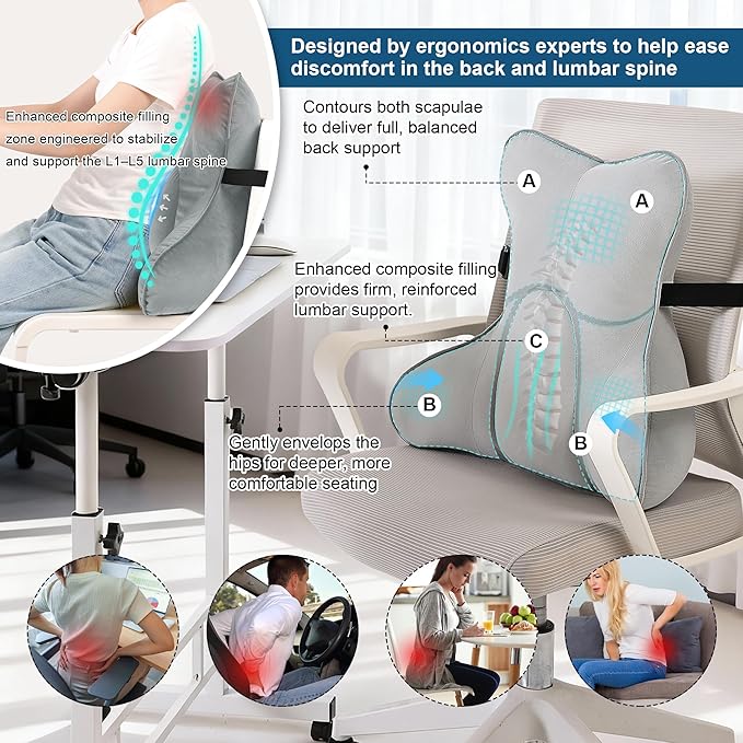 Ailuteie Lumbar Support Pillow – Multi-Functional Ergonomic Back Cushion - Image 4