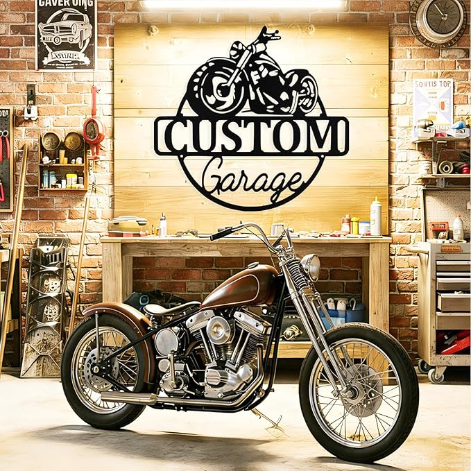 Custom Motorcycle Metal Signs Personalized Biker Name Sign Custom Garage Decor - Image 2