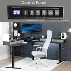 VIVO Electric Mobile Corner 75 x 63 inch 2 Tier Stand Up L-Shaped Desk - Image 5