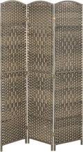 HOMCOM 3 Panel Room Divider, Hand-Woven Freestanding Wall Partition by HOMCOM