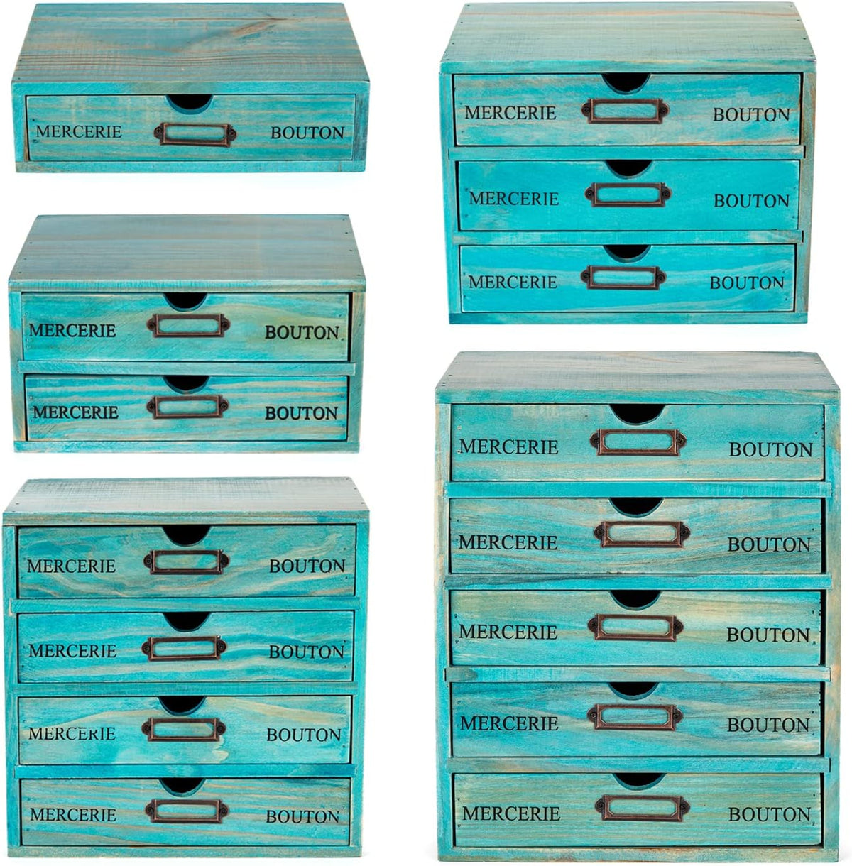 5-piece Full Matching Set Turquoise Wooden Cabinets,European Country Style De...