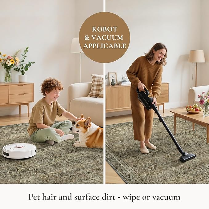 GENIMO 2x3 Area Rugs for Living Room, Machine Washable Non Slip Vintage Rugs - Image 6