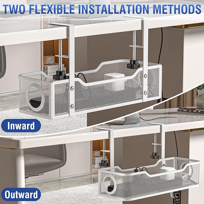 Under Desk Cable Management Tray, GZOKMOG Cord Management - Image 5