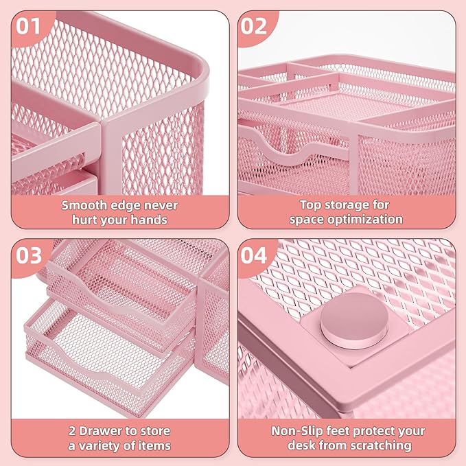 Marbrasse Mesh Desk Organizer, Pen Organizer - Image 5