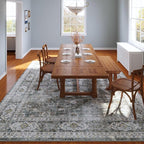 Rugcomf 8x10 Rug Washable Boho Soft Large Area Rug Non-Slip Faux Wool Vintage - Image 8