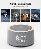 dreamegg d1+ sound machine alarm clock, 29 soothing, close-up detail