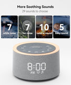 dreamegg d1+ sound machine alarm clock, 29 soothing, close-up detail