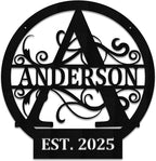 Personalized Metal Monogram Sign EST. Wedding Gift. Family Name Sign. Outdoor by Zmetalz