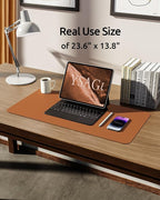 YSAGi Desk Pad Protector, Large Mouse Mat, Non-Slip PU Leather Waterproof - Image 5