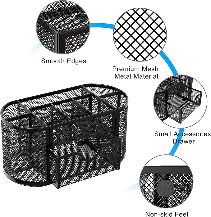 EasyPAG Mesh Pen Holder Desk Organizer - Image 4