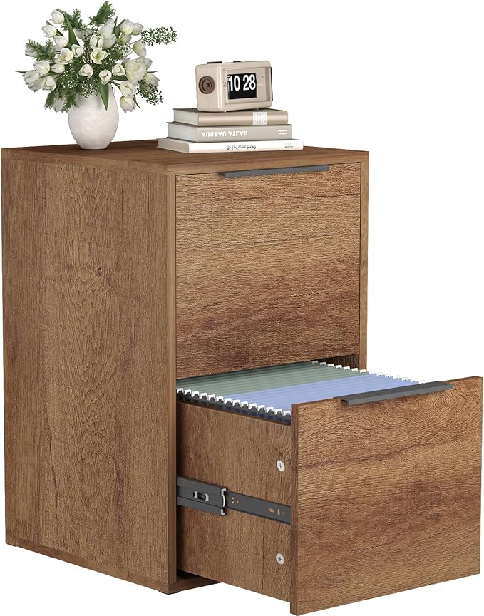 FATIGOS Wooden 2 Drawer File Cabinet, Wood Vertical Filing Cabinet Fits Hanging by FATIGOSstoragecabinet