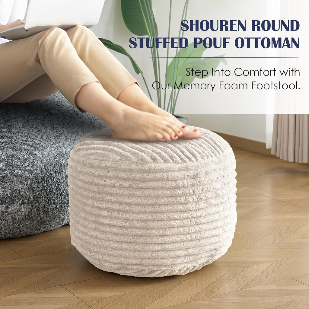 shouren stuffed round ottoman,pouf ottoman foot rest,20 x on a desk or shelf