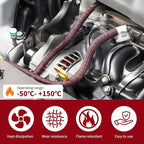 QCSIW Split Cable Sleeve, 3/8 inch 50ft Black Red Braided Wire Loom - Image 8