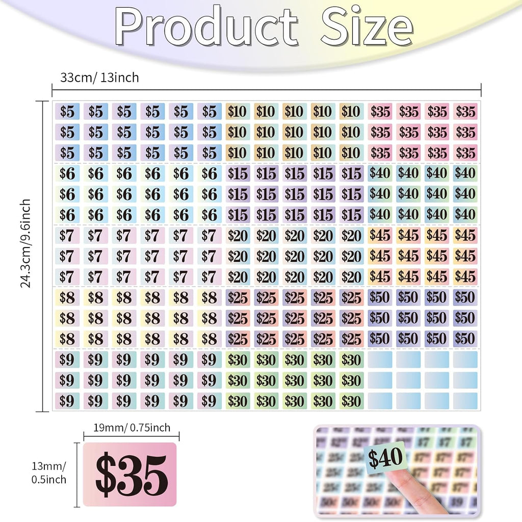 Starboling Garage Sale Stickers, 4050 Pcs 1/2" X 3/4" Yard Sale Price Labels, Rectangle Preprinted Price Labels for Flea Market