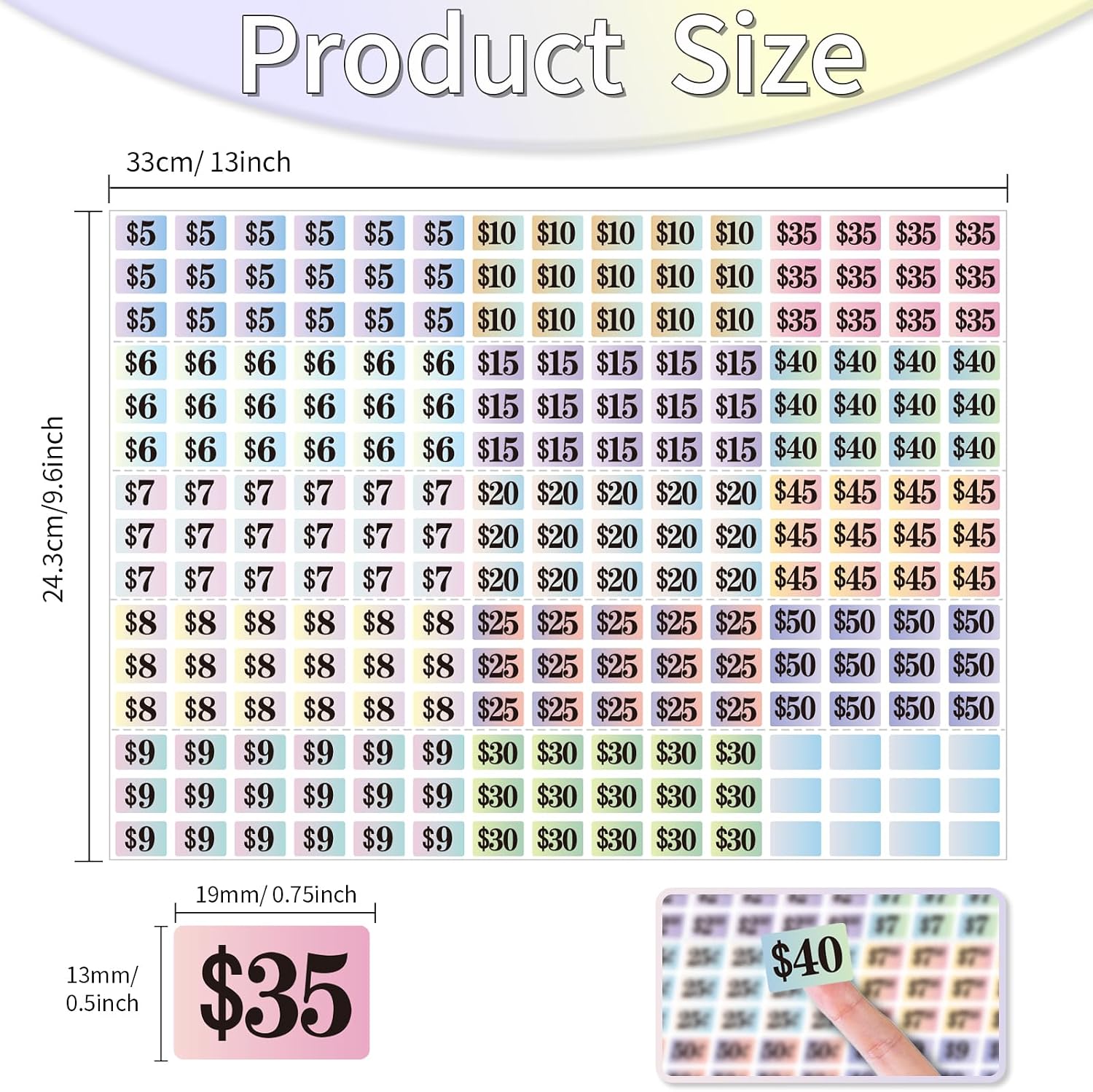 Starboling Garage Sale Stickers, 4050 Pcs 1/2" X 3/4" Yard Sale Price Labels, Rectangle Preprinted Price Labels for Flea Market