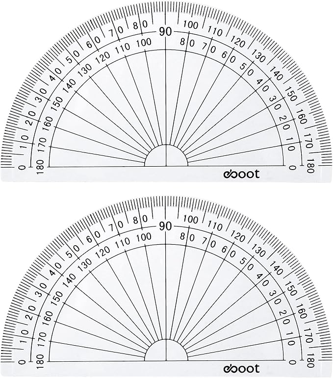 EBOOT 25 Pcs Math Protractors Plastic Protractor 180 Degrees, 4 Inches - Image 4
