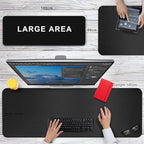 CENNBIE Leather Desk Mat, Extended Non-Slip Mouse Pad, Waterproof PU Leather - Image 2