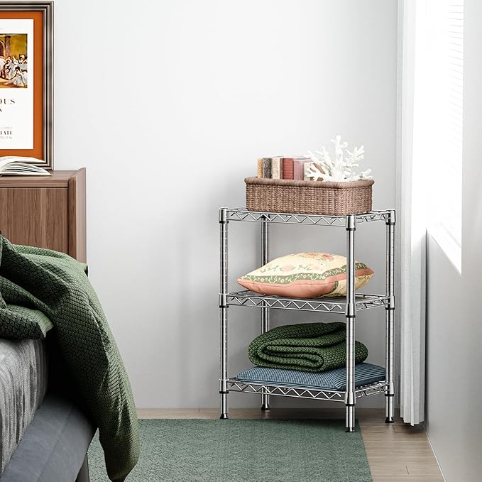 M MZG 750 lbs 3 Tier Shelf Metal Storage Shelves Wire Rack Closet Organizers - Image 5