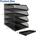 Natwind 4-Tier Desk Organizer, Stackable Paper Tray, Desk Accessories, Metal - Image 2