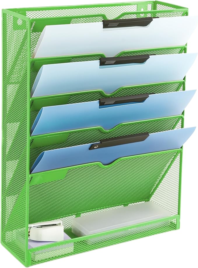 EASEPRES 6 Tier Mesh Hanging Wall File Organizer, Desk Vertical Mail Paper by EASEPRES