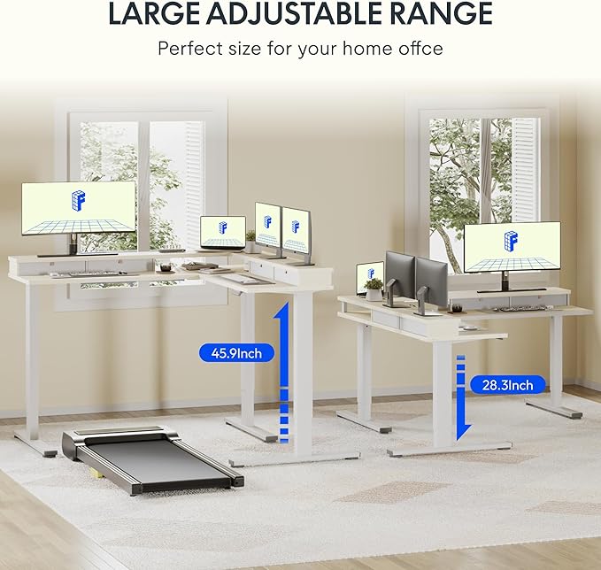 FLEXISPOT 71" L Shaped Standing Desk Electric Corner Table - Image 9