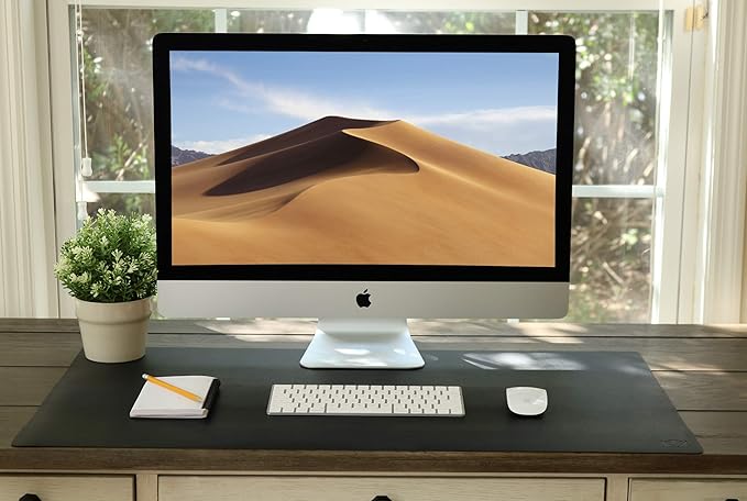 Leather Desk Pad 36" x 20", Vine Creations Office Desk Mat Waterproof Black - Image 6