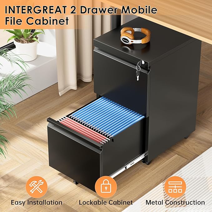 INTERGREAT 2 Drawer File Cabinet - Image 8