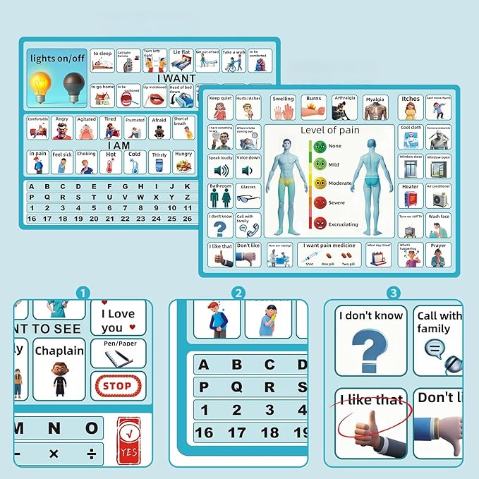 2 Pcs 15''x 11''Nonverbal Communication Board, - Image 4