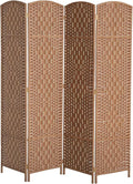 HOMCOM Room Divider, 4 Panel Folding Privacy Screen, 6FT Tall Portable Wicker by HOMCOM