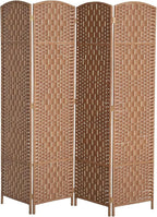 HOMCOM Room Divider, 4 Panel Folding Privacy Screen, 6FT Tall Portable Wicker by HOMCOM