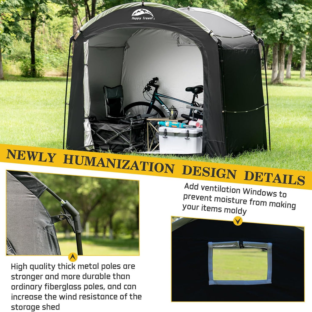 happy travel bike storage shed tent, waterproof portable, package contents